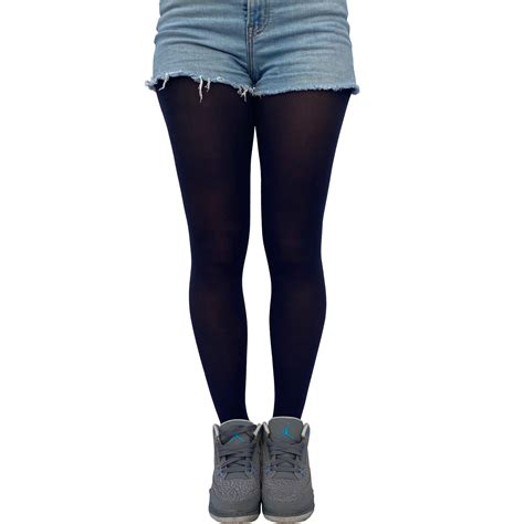 Navy Blue Opaque Tights For Women Opaque Blue Full Footed Etsy