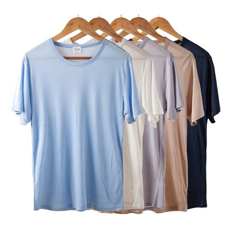 Men Basic T Shirt 100natural Silk Solid Shirt Short Sleeve Top Mens