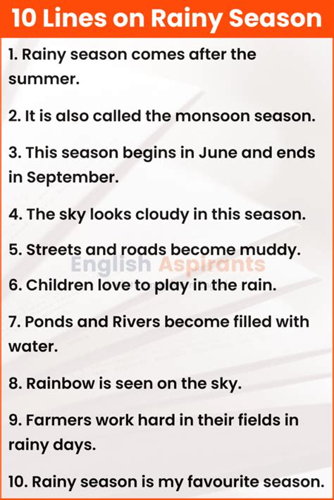 10 Lines On Rainy Season Rainy Season Essay 10 Lines