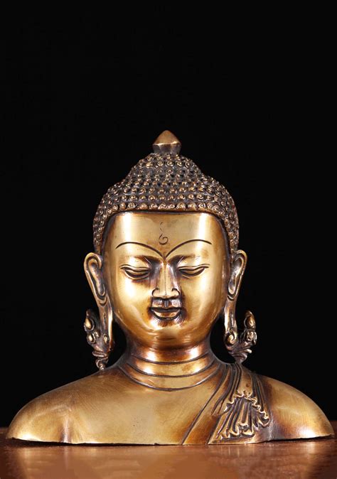Brass Buddha Bust with Beautiful Earrings 6