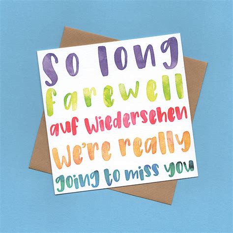 Leaving Card For Colleague Or Co Worker Miss You Card So Etsy