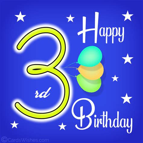 Happy 3rd Birthday Wishes For 3 Year Old Baby