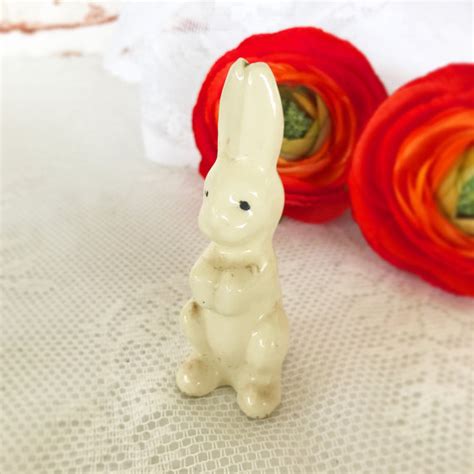 Vintage Porcelain Bunny Rabbit Figurine Easter Decorations Decor White