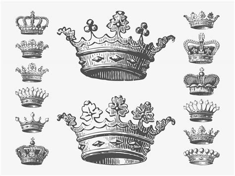 Crowns Drawings Vector Art And Graphics