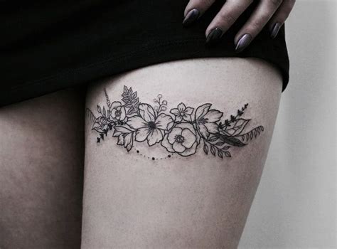 Pinterest •linell• Small Thigh Tattoos Floral Thigh Tattoos Thigh Tattoos Women Feminine
