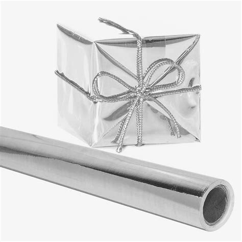 Pack Of 4 Luxury Silver Metallic Foil T Wrapping Paper Etsy
