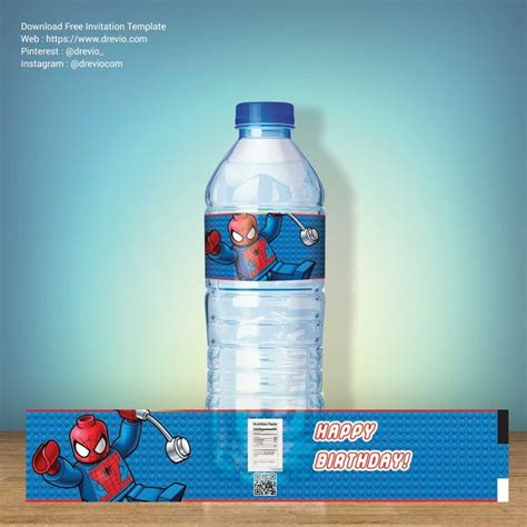 A Water Bottle With Spiderman On It And A Happy Birthday Card Next To It