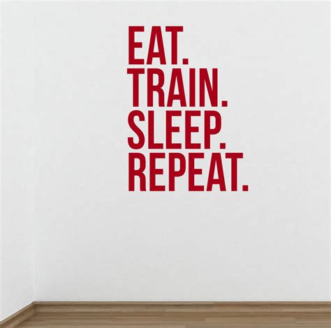 eat train sleep repeat wall fitness decal quote gym etsy canada