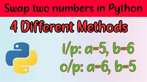 Python Tutorial Swapping Swap Two Numbers In Python With Or Without Using Third Variable