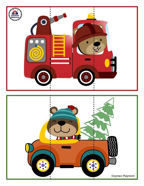 Free Set Of Transportation Puzzle Cards For Kids
