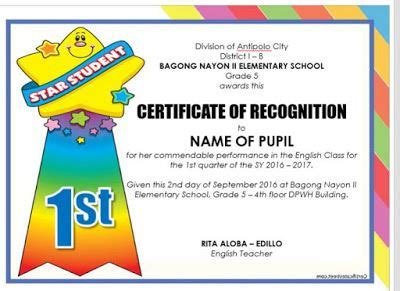 A certificate of recognition template can serve as a legal document. Editable Quarterly Awards Certificate Template | DEPED ...