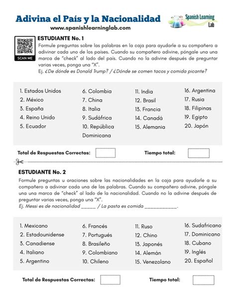 The Spanish Language Worksheet For Students To Practice Their English