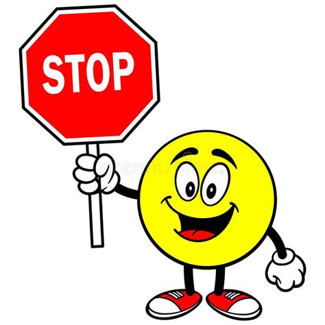 Emoticon With Stop Sign Stock Vector Illustration Of Vector 53889490