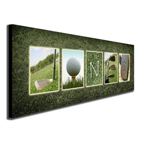 Personalized Golf Framed Canvas Wall Art Live Preview Choose Each