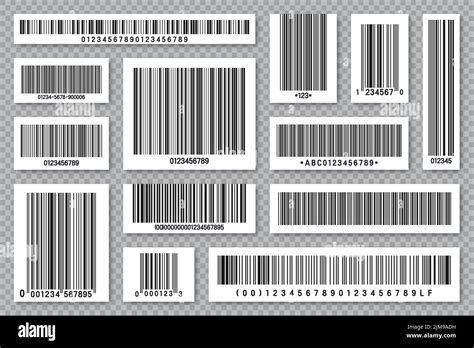 Set Of Product Barcodes Identification Tracking Code Serial Number