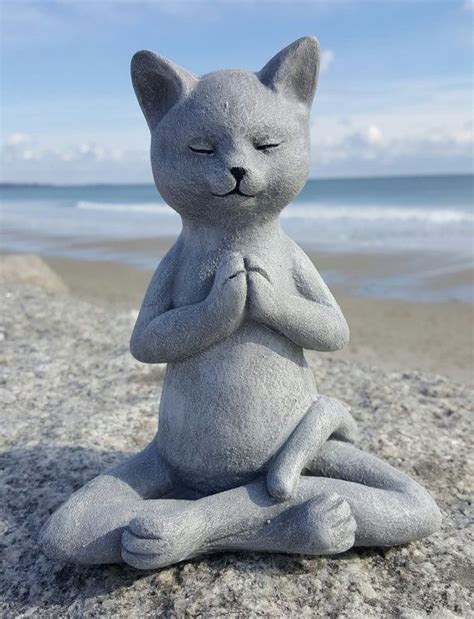 Home Décor Statues Home And Living Yoga Cat Figurine Zen Cat Statue Cute