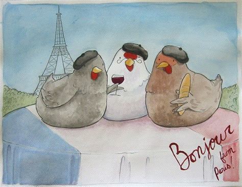 Twelve Days Of Christmas Day 3 Three French Hens Watercolor