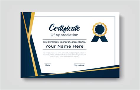Certificate Gold Appreciation Achievement Template Award Achievement