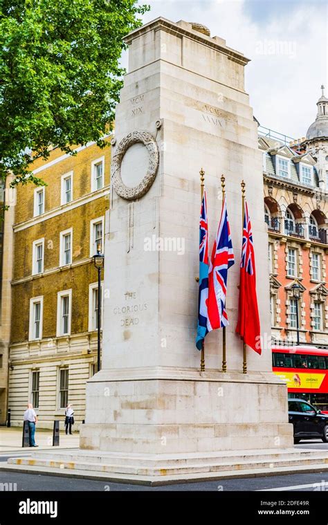 The Cenotaph Is A War Memorial On Whitehall In London England United