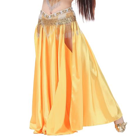 Sexy Belly Dance Practice Skirts Both Sides Slits Double Split Skirt 14