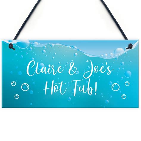 Fun Hot Tub Sign Hot Tub Accessories Personalised Garden Etsy