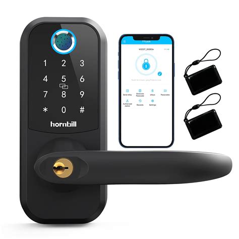 Fingerprint Smart Lock Door Handle Hornbill 6 In 1 Keyless Entry Keypad Digital Door Lock