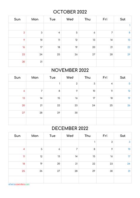 November December 2022 January February 2022 Calendar Blank Calendar