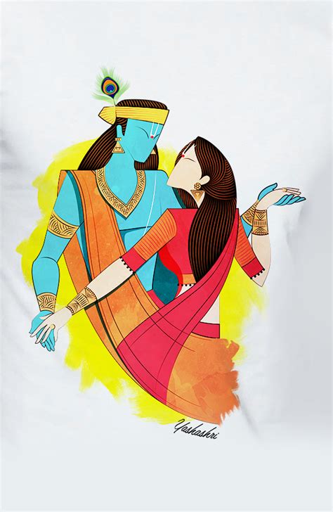 Radha Krishna Illustration Love Behance