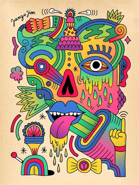 Illustrator Jangojim Psychedelic Poster Hippie Art Psychedelic Art