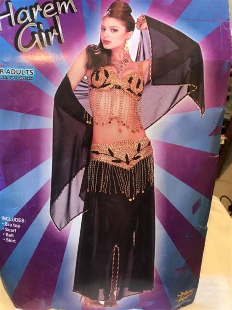 Black And Gold Harem Girl Belly Dancer Adult Costume Ebay