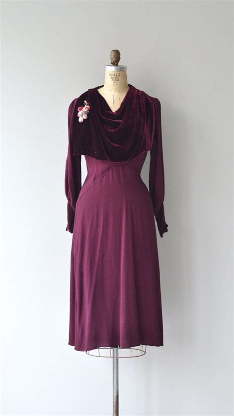 Gattinara Dress Vintage 1930s Dress Silk Velvet 30s Dress Etsy