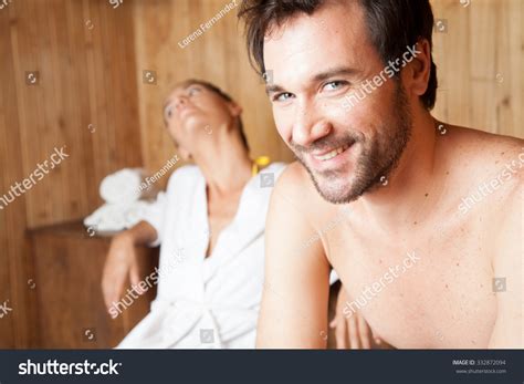 Man Relaxing Sauna Stock Photo Shutterstock