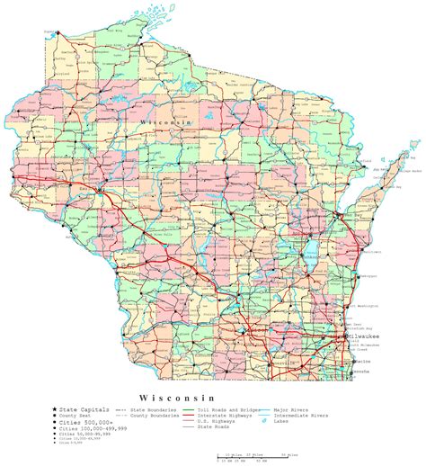 Printable Wisconsin Map With Cities Web Below Are The Free Editable And