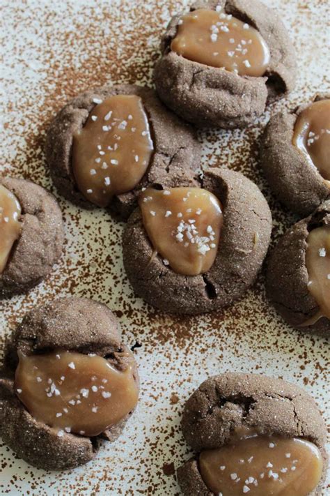 Salted Caramel Chocolate Thumbprint Cookies Homebody Eats
