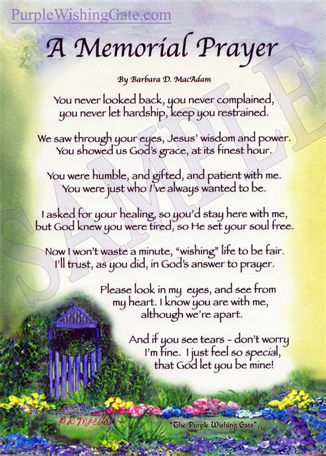 A Memorial Prayer Katy Lynn Poemas De Aniversario Hija De Dios