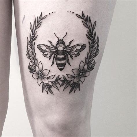 75 Cute Bee Tattoo Ideas Circular Tattoo Bee Tattoo