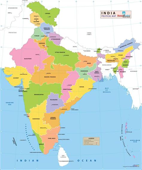 India Political Map H X W Vinyl Print New Edition Maps Of India Maps Of