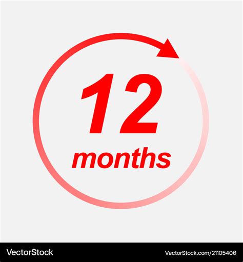 12 Months Icon Royalty Free Vector Image Vectorstock