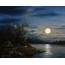 Original Art  Full Moon Landscape Painting Camping Signed By
