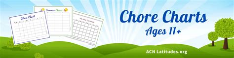 Printable Chore Charts For Kids Ages 11 Acn Latitudes