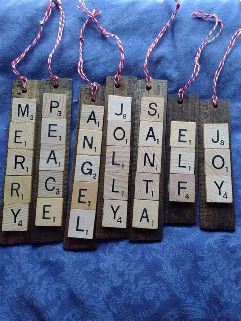 Scrabble Christmas Ornaments Set Of Four Etsy In 2021 Scrabble