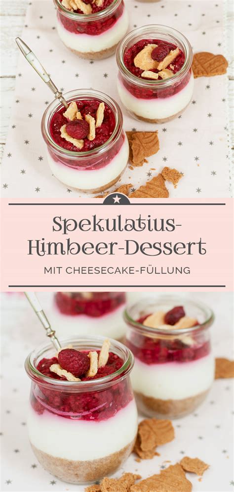 Spekulatius - Himbeer - Dessert mit Cheesecake-Füllung