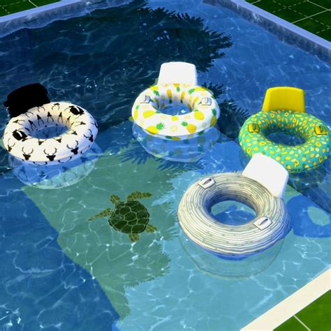 Leo Sims • Pool Floats 4 Swatches 2154 Poly Download Sims 4 Sims 4