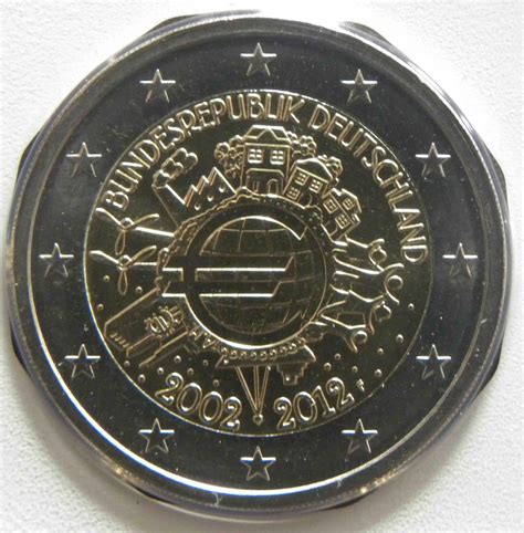 Deutschland 2 Euro Münze 10 Jahre Euro Bargeld 2012 F Stuttgart