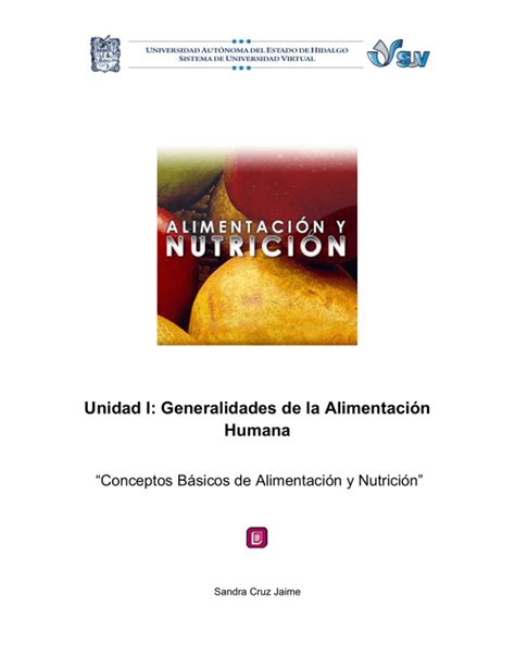 Conceptos B Sicos De Alimentaci N Y Nutrici N