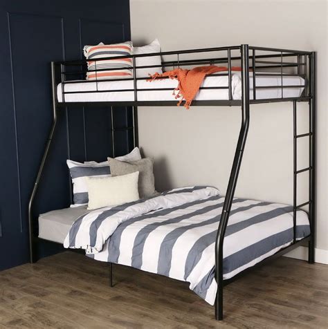 Sturdy metal frame the metal frame bunk bed comes with a secured ladder metal bunk bed includes safety rails on top bunk weight limit for the upper bunk is 200 lbs weight limit for the lower bunk is 450 lbs mattresses and box springs sold separately arrives in 1 box easy to assemble walmart warranty. Beautiful Dorel Twin Over Full Metal Bunk Bed Check more ...
