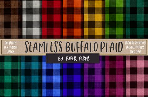 Seamless Buffalo Plaid Graphic Patterns Creative Market