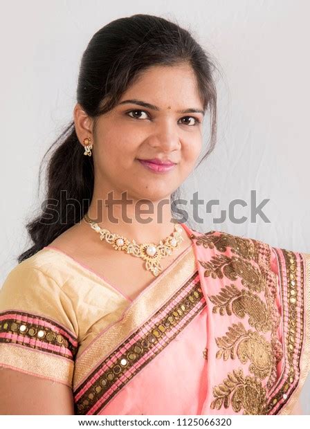 Beautiful Indian Girl Traditional Indian Sari Stock Photo 1125066320