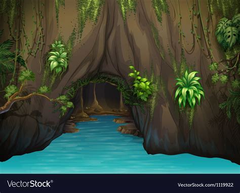 A Cave And Water Royalty Free Vector Image Vectorstock