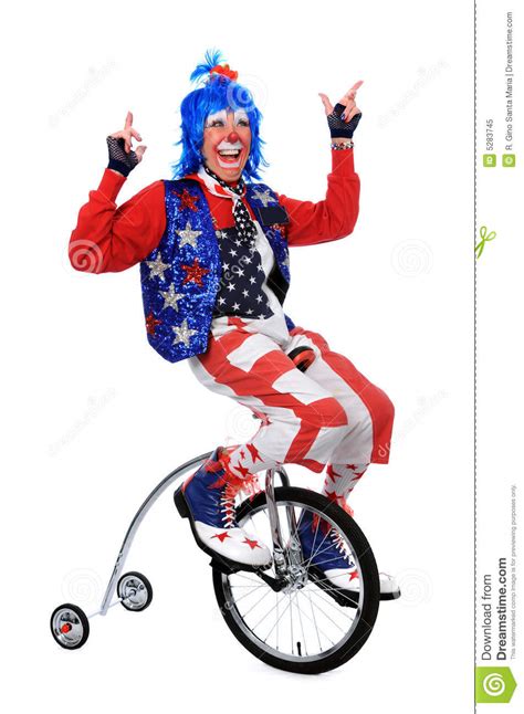 Clown Riding A Unicycle Stock Image Image Of Smile Unicycle 5283745